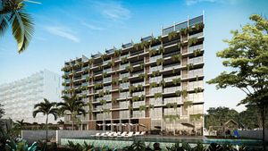 Penthouse con terraza, con casa club y parques, vista a lago, en Cancun