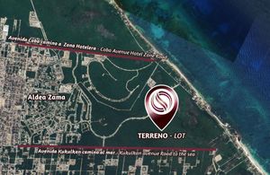 Terreno multifamiliar de 5,055 m2 a minutos del mar, en venta Aldea Zama Tulum.