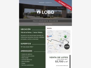 Terreno en Venta en Residencial Palma Real Torreón