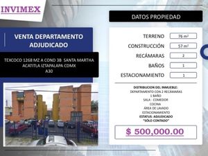 Departamento en Venta en Santa Martha Acatitla Norte Iztapalapa