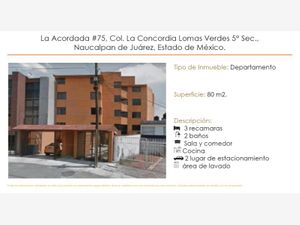 Departamento en Venta en Lomas Verdes 5a Sección (La Concordia) Naucalpan de Juárez