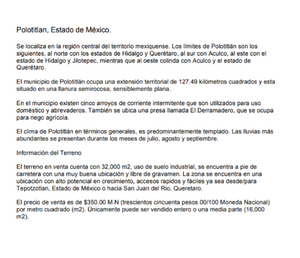 VENTA DE TERRENO INDUSTRIAL 32,OOO M2 POLOTITLAN ESTADO DE MÉXICO