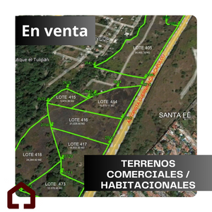 10 terrenos comerciales o habitacionales en Santa Fe, Xochitepec; Mor. Cod. 205