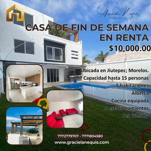 Casa de fin de semana en Jiutepec, Morelos. Cod. 241