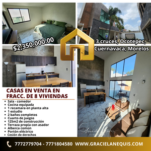 Casa en fraccionamiento de 8 casas en Ocotepec, Cuernavaca; Morelos