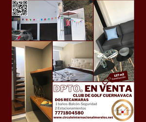 Departamento de 127m2 en venta en Club de Golf Cuernavaca, Mor. Cod. 110