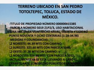 Terreno en Venta en San Pedro Totoltepec Toluca