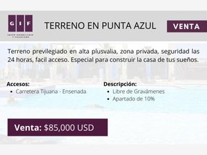 Terreno en Venta en Punta Azul Playas de Rosarito