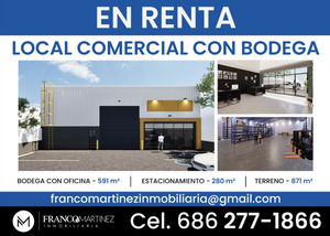 LOCAL COMERCIAL CON BODEGA EN RENTA SOBRE CALZADA CASTELLON