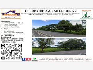 Terreno en Renta en Oriente 3a Secc Comalcalco