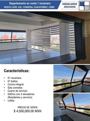 Departamento En Venta 1 Recamara Nuevo León Col.Condesa