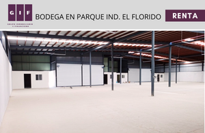 BODEGA EN RENTA EN PARQUE INDUSTRIAL EL FLORIDO | 630 M2