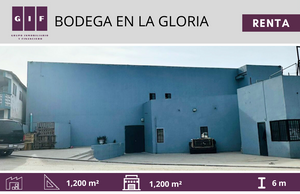 BODEGA EN RENTA EN LA GLORIA| TIJUANA| 1,200 m²