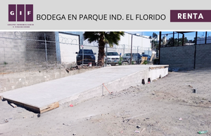 BODEGA EN RENTA EN PARQUE INDUSTRIAL EL FLORIDO | 300 M2