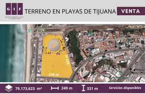 INVERSIONISTAS|OPORTUNIDAD UNICA |TERRENO EN PLAYAS DE TIJ| 79,173,623m2|$450xm2