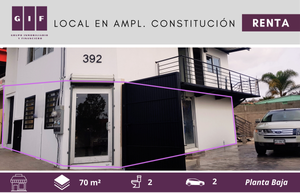 LOCAL EN RENTA EN ROSARITO EN PLANTA BAJA | AMPL. CONSTITUCIÓN | 70 M²