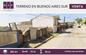 TERRENO EN VENTA EN BUENOS AIRES SUR | 299 M2 | 2 CUADRAS  DE BLVD. CUCAPAH