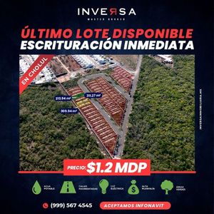 MALLORCA TERRENO RESIDENCIAL EN VENTA ENTREGA INMEDIATA, CHOLUL MÉRIDA YUCATÁN