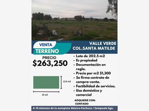 Terreno en Venta en Valle Verde Zempoala