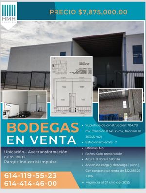 Bodegas en Venta parque Iimpulso Chihuahua