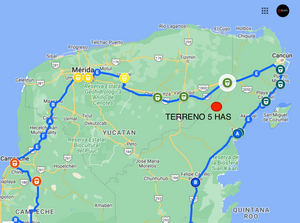 XCAN Venta terreno  sobre carretera Coba Tulum