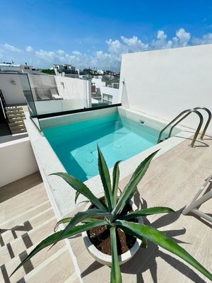 DEPARTAMENTO PENTHOUSE EN RENTA EN PLAYA DEL CARMEN DE CON ALBERCA PRIVADA