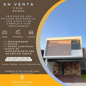 EXCLUSIVAS  CASAS EN PRIVADA RESIDENCIAL PRADERAS DEL MAYAB