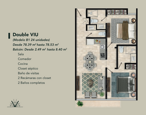 DOUBLE VIU DEPARTAMENTO EN COUNTRY CLUB