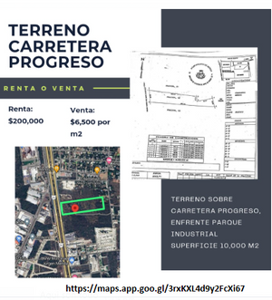 Venta de Terreno Mérida-Progreso,  10,000 m2, zona comercial