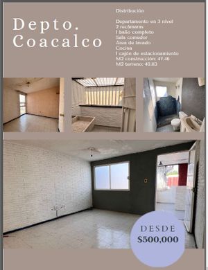 166-31 Se vende Departamento en Coacalco de Berriozabal, Edo. Méx.