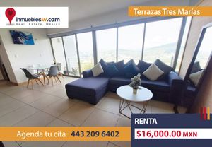 DEPARTAMENTO AMUEBLADO EN RENTA EN TERRAZAS TRES MARIAS, MORELIA