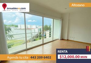 DEPARTAMENTO EN RENTA EN ALTOZANO, MORELIA