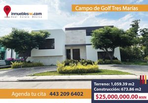 CASA RESIDENCIAL EN VENTA EN EL CLUB Y DENTRO DEL CAMPO DE GOLF TRES MARIAS