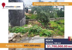 TERRENO EN VENTA EN RIO ALTOZANO, MORELIA