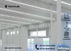 Large industrial warehouse for rent in Tultitlán