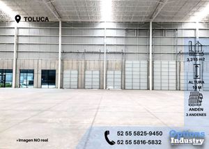 Disponibilidad inmediata de renta de nave industrial en Toluca