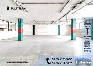 Immediate availability for rent of industrial warehouse in Tultitlán