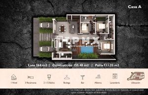 Casa en Venta, 3 hab 2.5 baños, Tulum Country Club, Bahía Príncipe