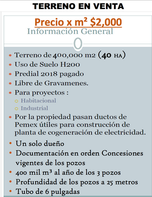 TEOLOYUCAN.  Tereno HABITACIONAL.  400,000 M2