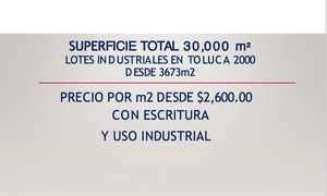 TOLUCA 2000.  5 LOTES INDUSTRTIALES