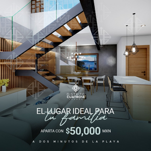 Departamentos en venta Distrito cuatro14 en Mazatlán, a 4 cuadras de la playa