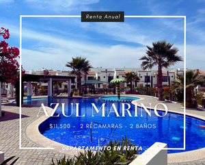 Departamento en renta en azul marino a metros de la playa