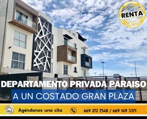 DEPARTAMENTO EN RENTA AMUEBLADO CERCA DE GRAN PLAZA MAZATLAN