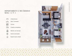 Departamentos en venta de 2 recámaras en Temozón con elevador y roof top