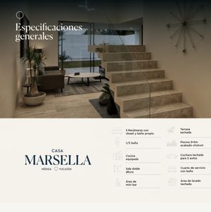 Preventa de Casa Marsella de 3 recámaras, en privada Arbelia Conkal Mérida, Yuc