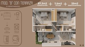 Departamentos MAKTUB de 2 recámara en preventa en Temozón Norte, Mérida, Yucatán