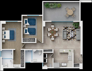 Depa Aromo (2 habitaciones)
